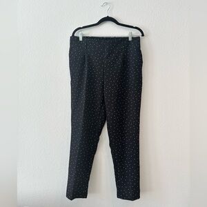 Black Polka Dot Dress Pants with Elastic Waistband, Size M - One by Chapter One